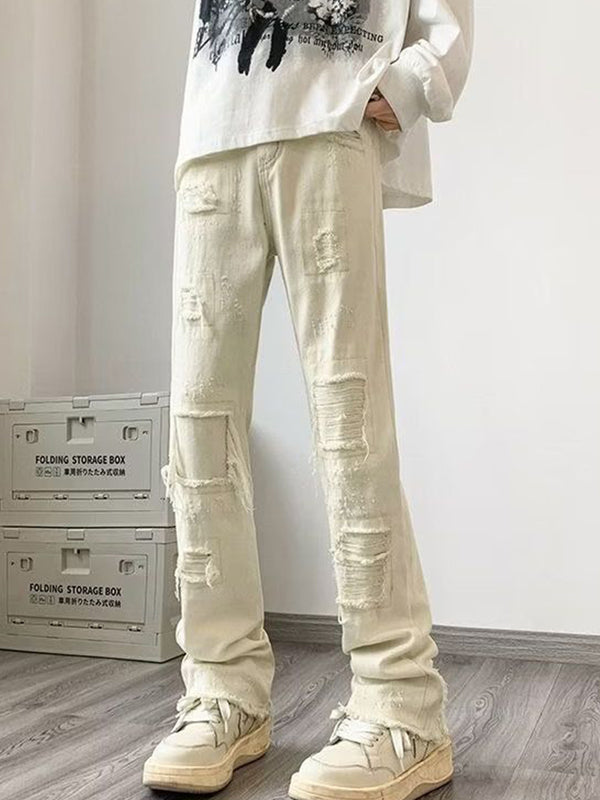 Solid Color Micro Flared Jeans