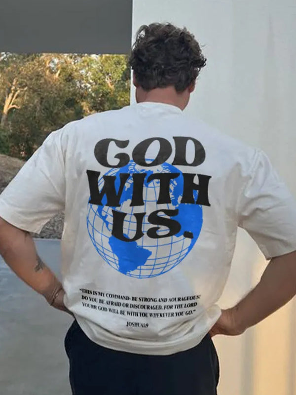 God Word Us Back Printed Men's Round Neck T-Shirt